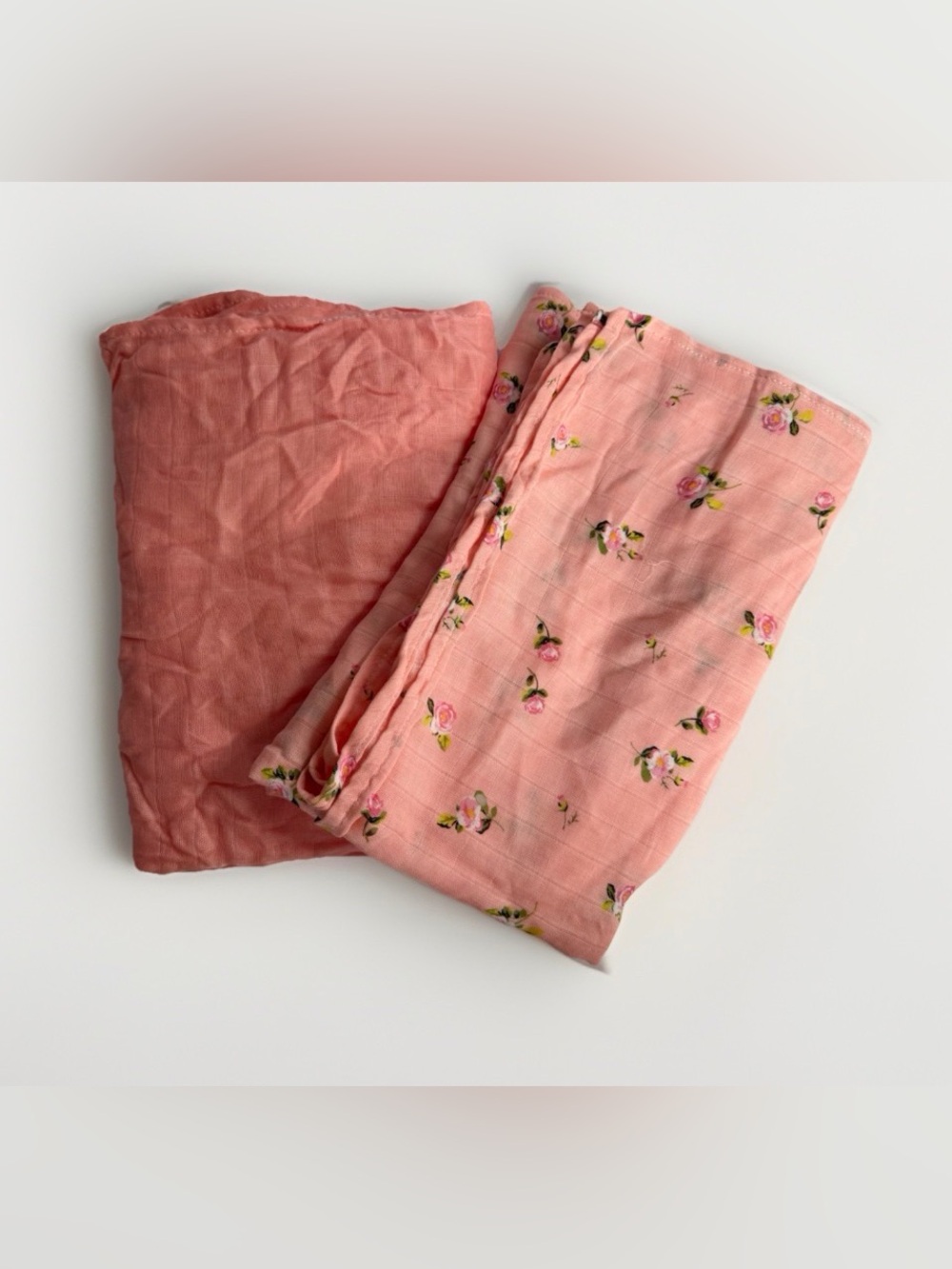 Momcozy Bamboo Cotton Muslin Swaddle Baby Recieving Blanket Pink & Floral Rose